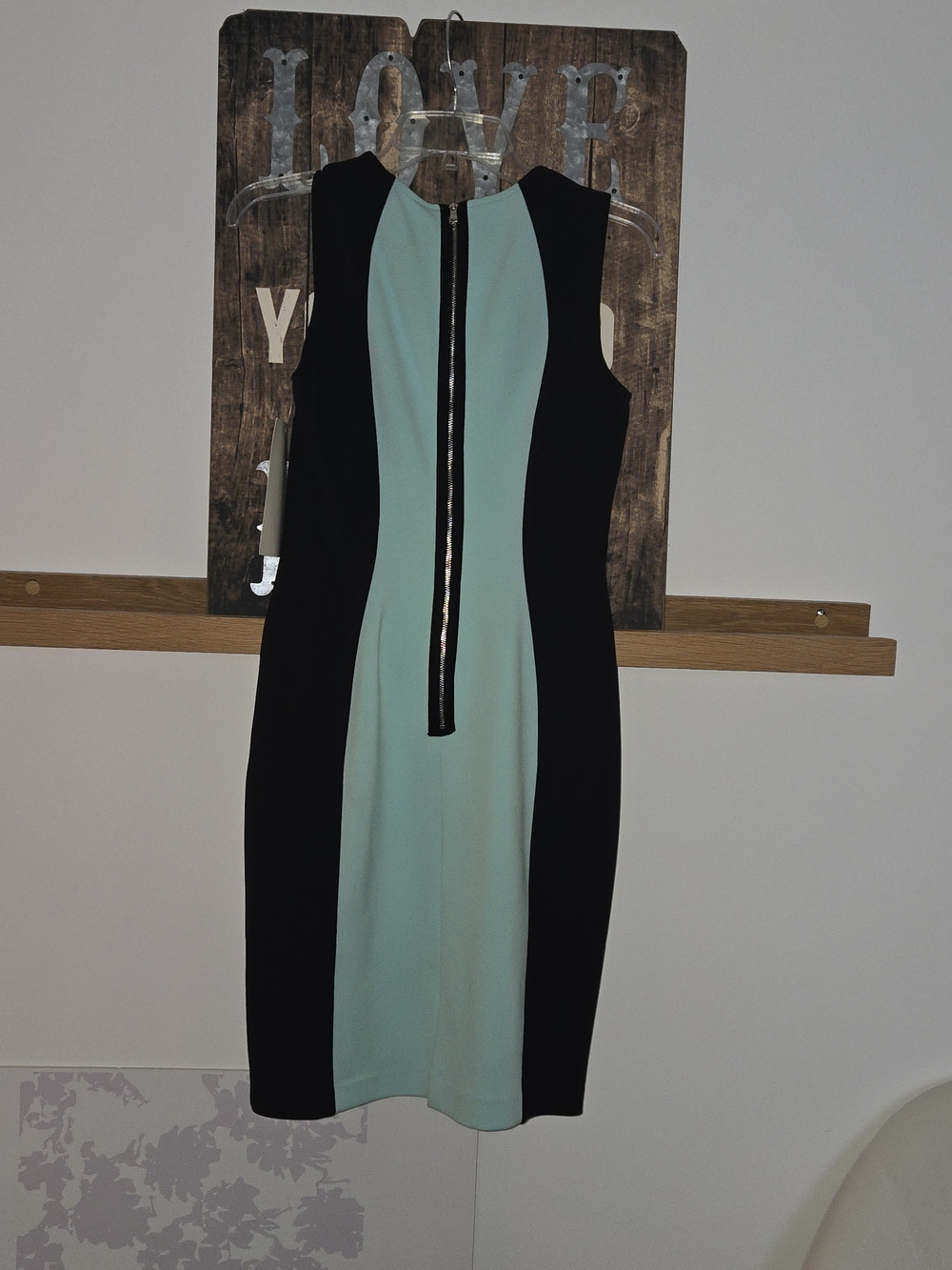 NWT Boston Proper Mint and Black Sleeveless Suba Sheath Midi Dress Womens Size 4 - Picture 7 of 8